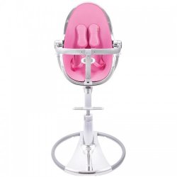 Pink - Стульчик для кормления Bloom  Fresco Chrome SILVER